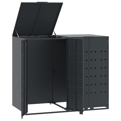 vidaXL Wheelie Bin Storage for 2 Bins Anthracite 138x79x117 cm Steel 2