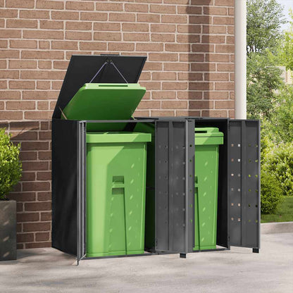 vidaXL Wheelie Bin Storage for 2 Bins Anthracite 138x79x117 cm Steel 3
