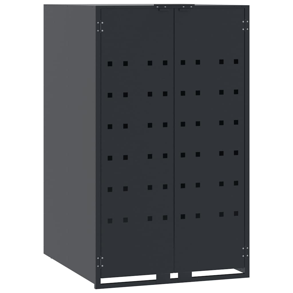 vidaXL Wheelie Bin Storage for 2 Bins Anthracite 138x79x117 cm Steel 4