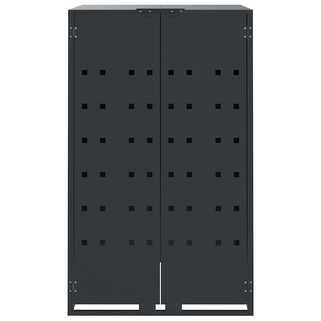 vidaXL Wheelie Bin Storage for 2 Bins Anthracite 138x79x117 cm Steel 5
