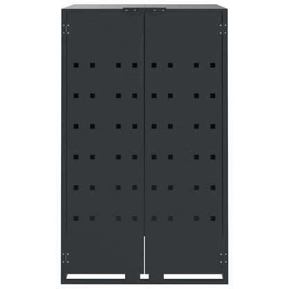 vidaXL Wheelie Bin Storage for 2 Bins Anthracite 138x79x117 cm Steel 5