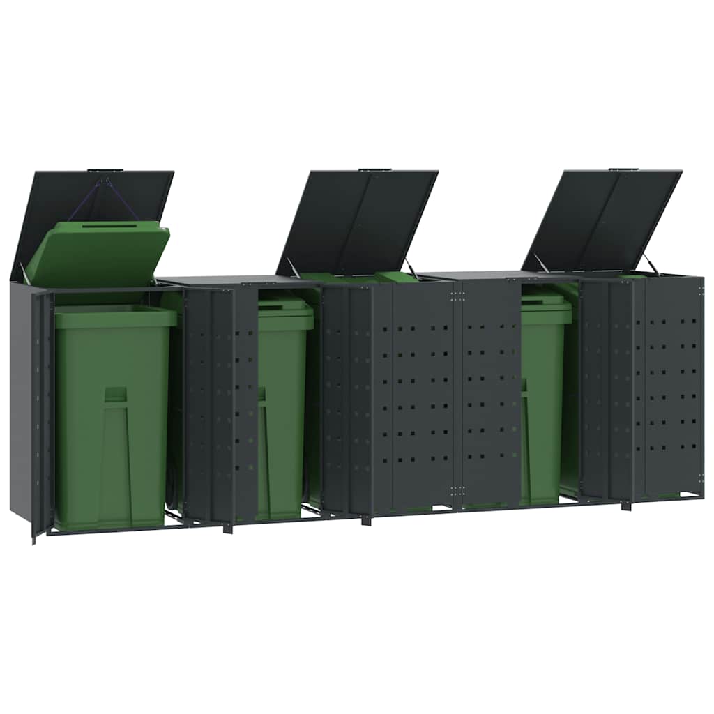 vidaXL Wheelie Bin Storage for Bins 138x79x117 cm Steel Gas Lift-up Lid