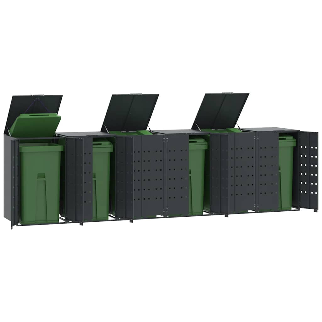 vidaXL Wheelie Bin Storage for Bins 138x79x117 cm Steel Gas Lift-up Lid