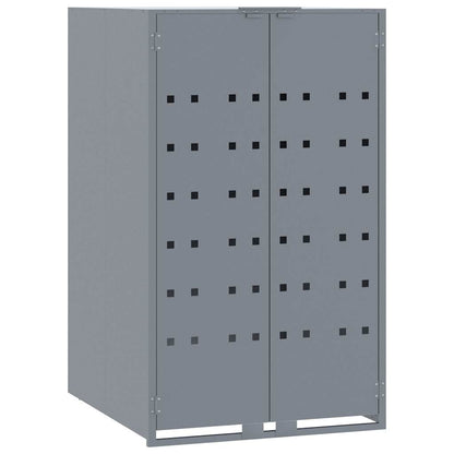 vidaXL Wheelie Bin Storage for 2 Bins Grey 138x79x117 cm Steel 4
