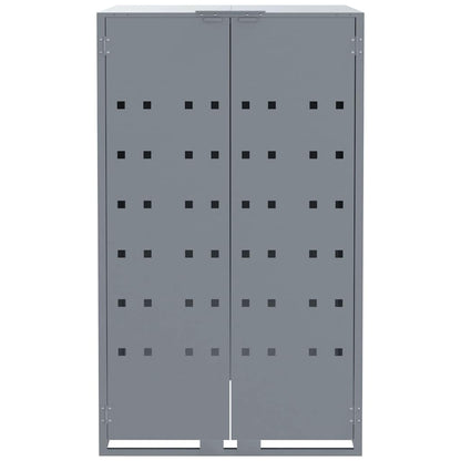 vidaXL Wheelie Bin Storage for 2 Bins Grey 138x79x117 cm Steel 5