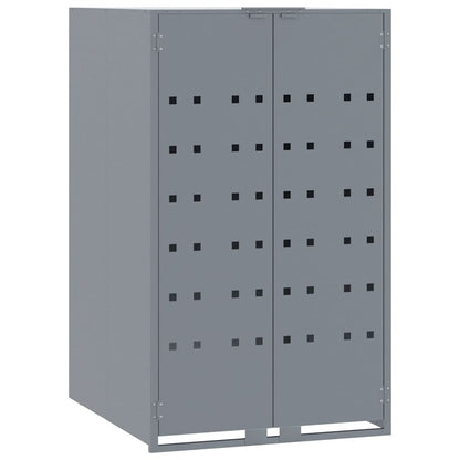 vidaXL Wheelie Bin Storage for 3 Bins Grey 207x79x117 cm Steel 4