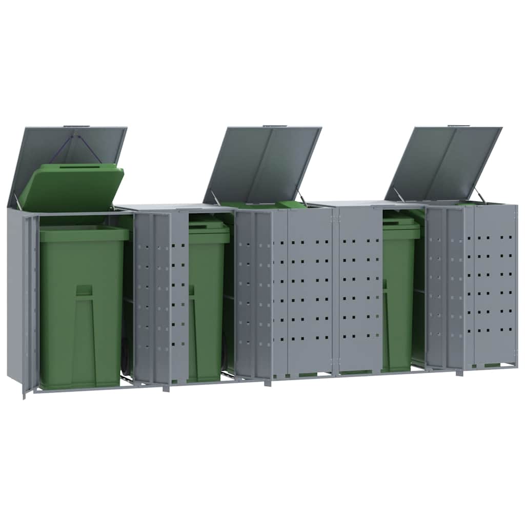 vidaXL Wheelie Bin Storage for Bins 138x79x117 cm Steel Gas Lift-up Lid