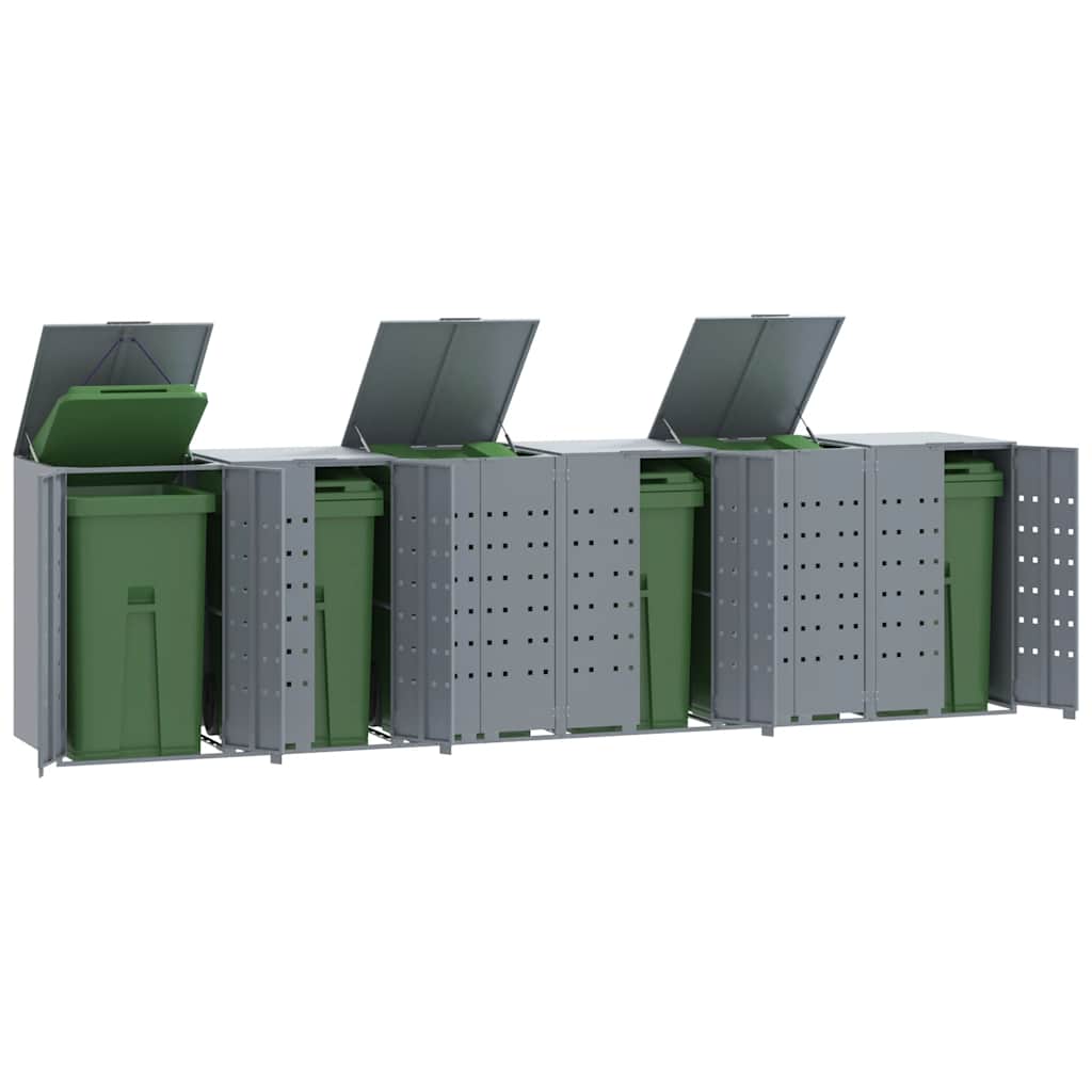 vidaXL Wheelie Bin Storage for Bins 138x79x117 cm Steel Gas Lift-up Lid
