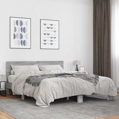 Bed Frame without Mattress Length 200 cm Grey sonoma 150 cm