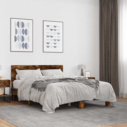 Bed Frame without Mattress Length 190 cm Smoked oak 135 cm