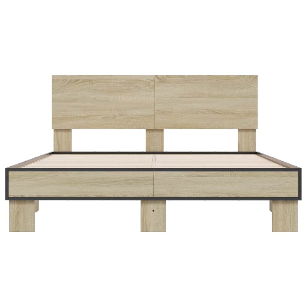 Bed Frame without Mattress Length 190 cm Sonoma oak 140 cm