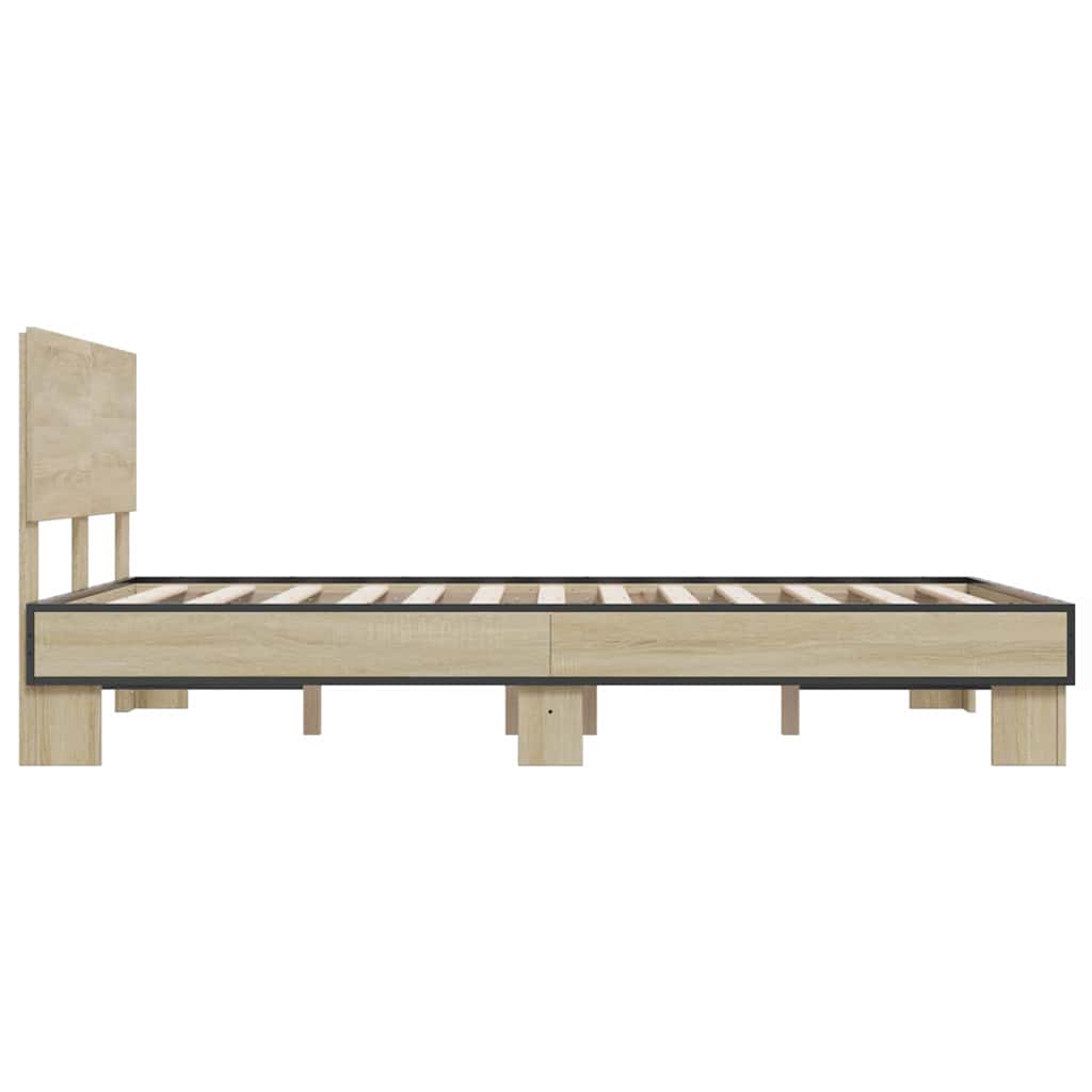 Bed Frame without Mattress Length 190 cm Sonoma oak 140 cm