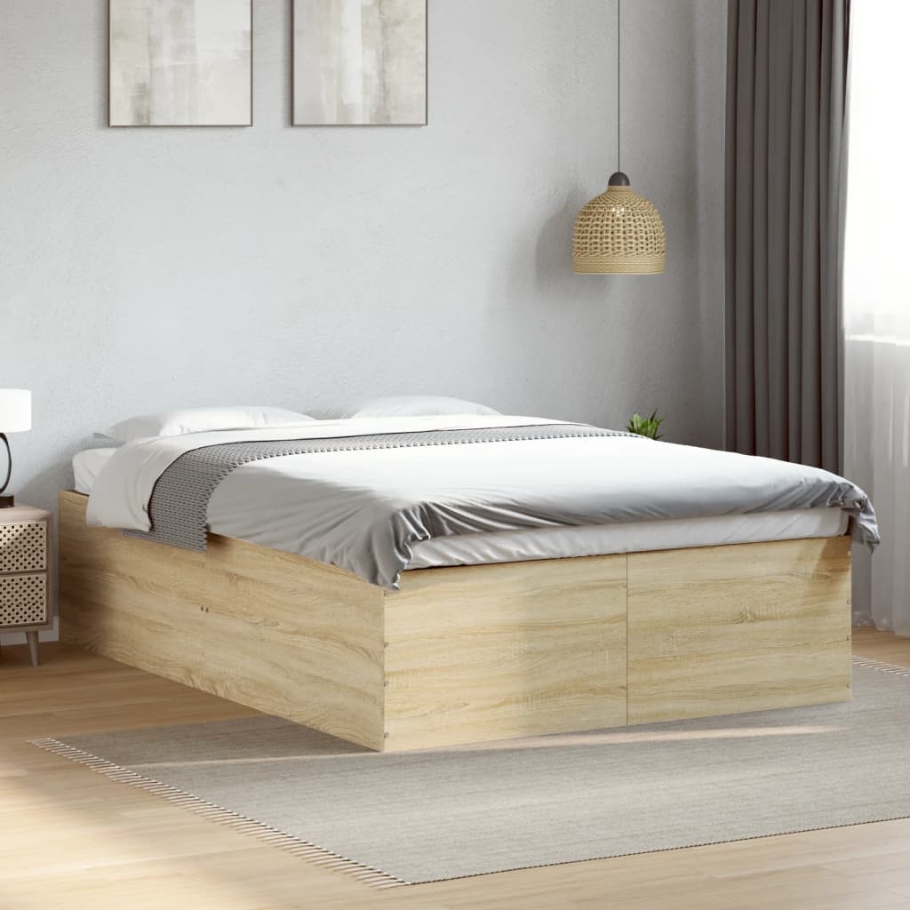 Bed Frame without Mattress 120x200 cm Height 45 cm Sonoma oak