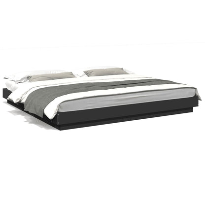vidaXL Bed Frame with LED Lights without Mattress Black 180x200cm 2