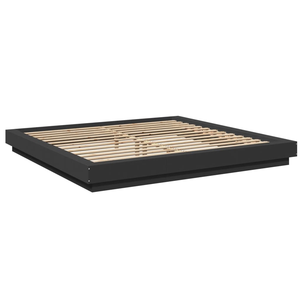 vidaXL Bed Frame with LED Lights without Mattress Black 180x200cm 3