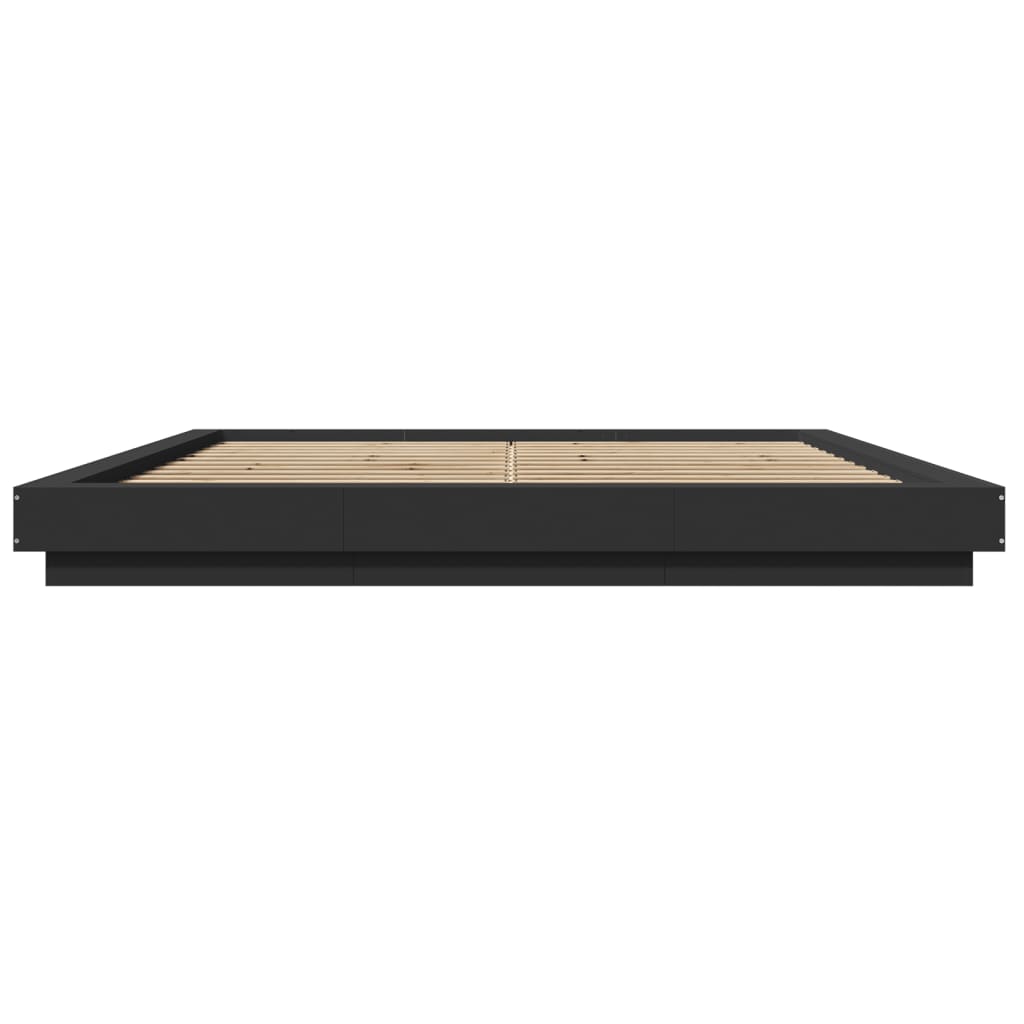vidaXL Bed Frame with LED Lights without Mattress Black 180x200cm 5