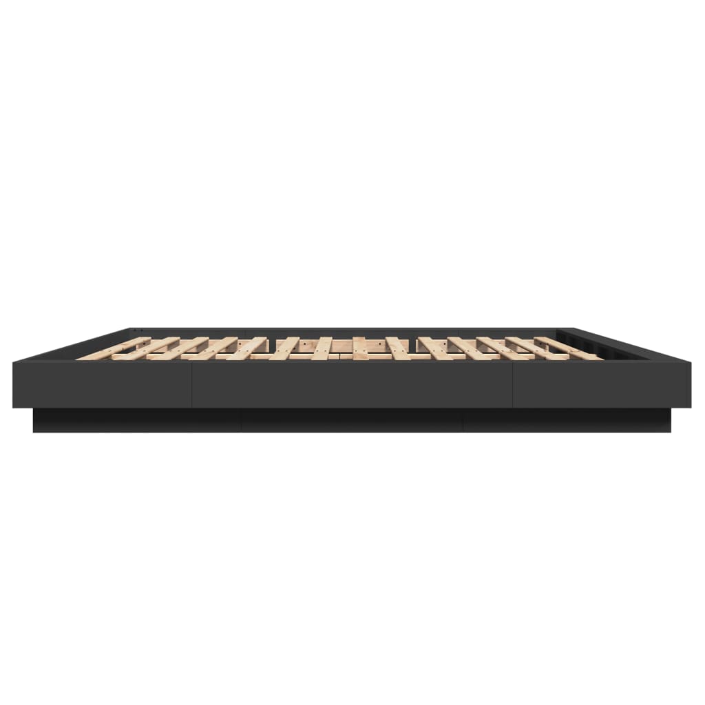 vidaXL Bed Frame with LED Lights without Mattress Black 180x200cm 6