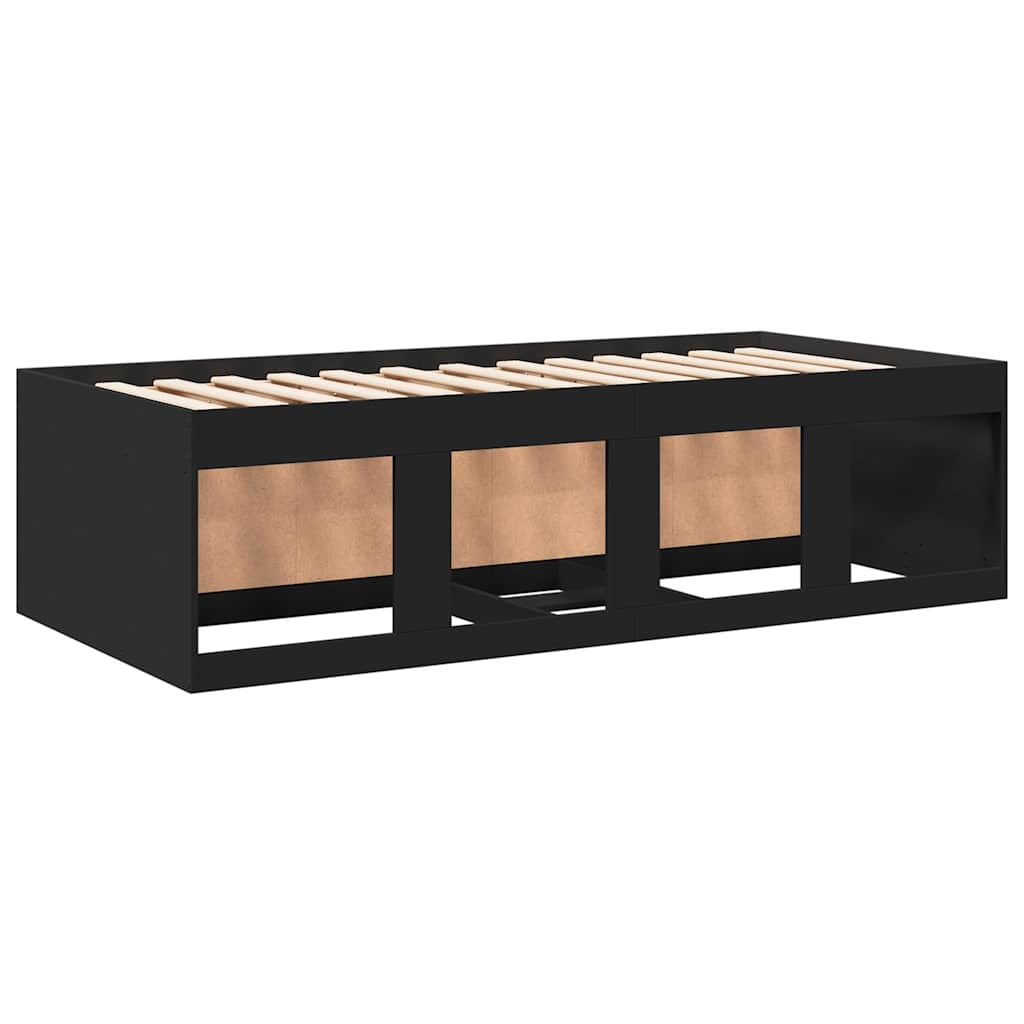 vidaXL Daybed with Drawers without Mattress Black 100x200 cm 6