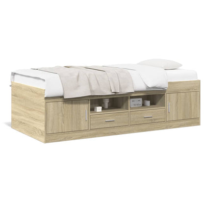 vidaXL Daybed with Drawers without Mattress Sonoma Oak 100x200 cm 2