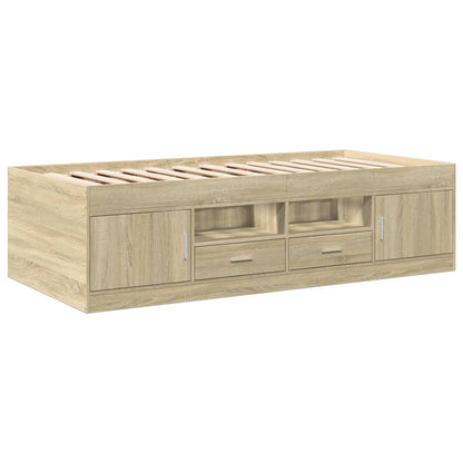 vidaXL Daybed with Drawers without Mattress Sonoma Oak 100x200 cm 3