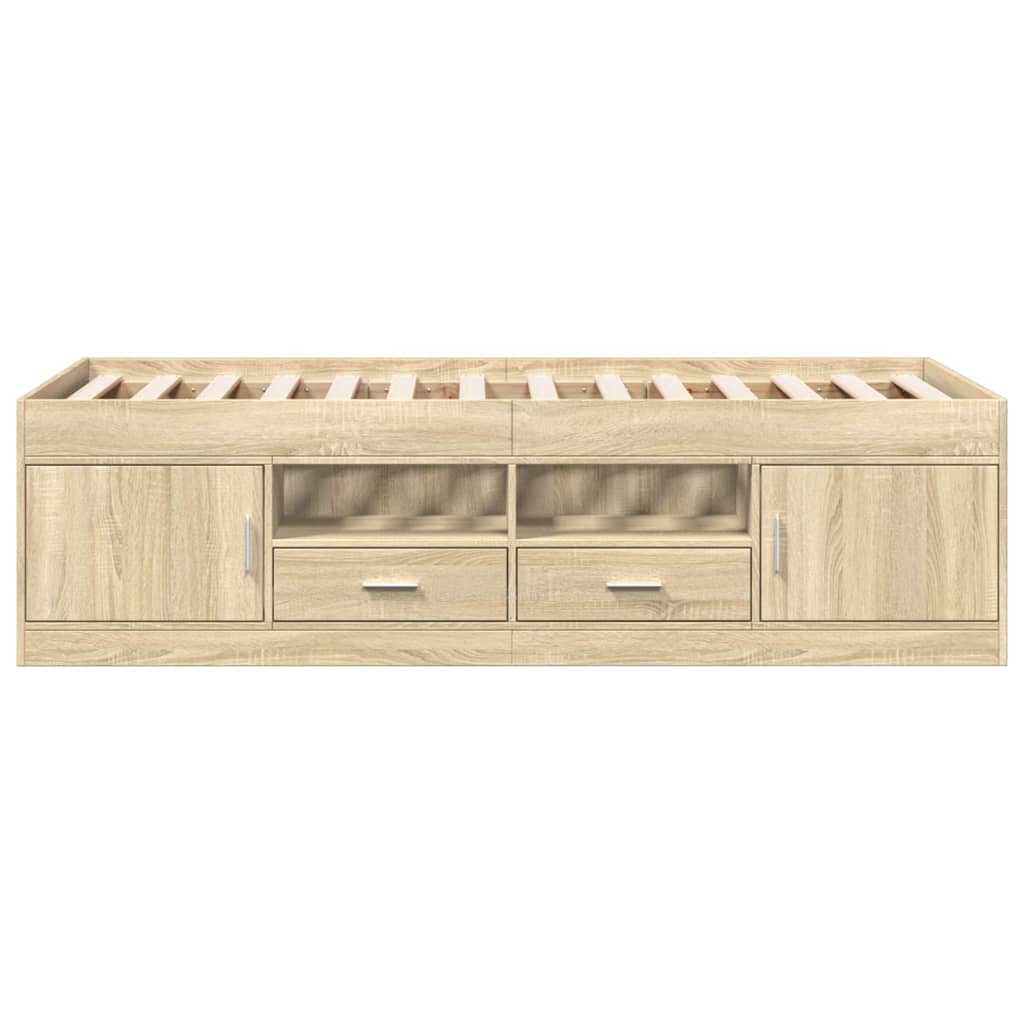 vidaXL Daybed with Drawers without Mattress Sonoma Oak 100x200 cm 4