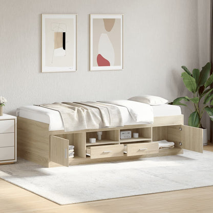 vidaXL Daybed with Drawers without Mattress Sonoma Oak 100x200 cm 1