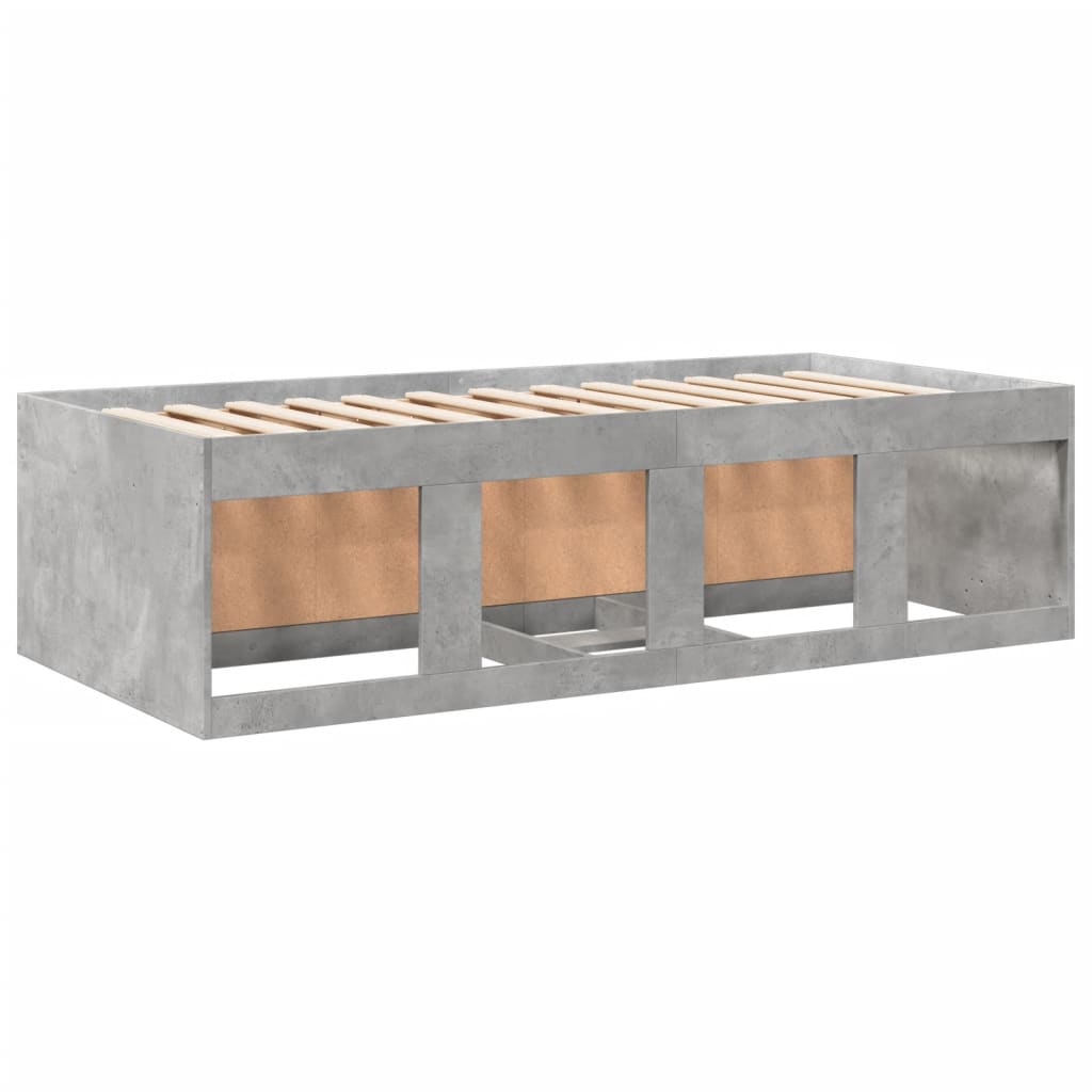 vidaXL Daybed with Drawers without Mattress Concrete Grey 100x200 cm 6