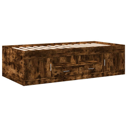vidaXL Daybed with Drawers without Mattress Smoked Oak 100x200 cm 3