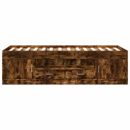 vidaXL Daybed with Drawers without Mattress Smoked Oak 100x200 cm 4