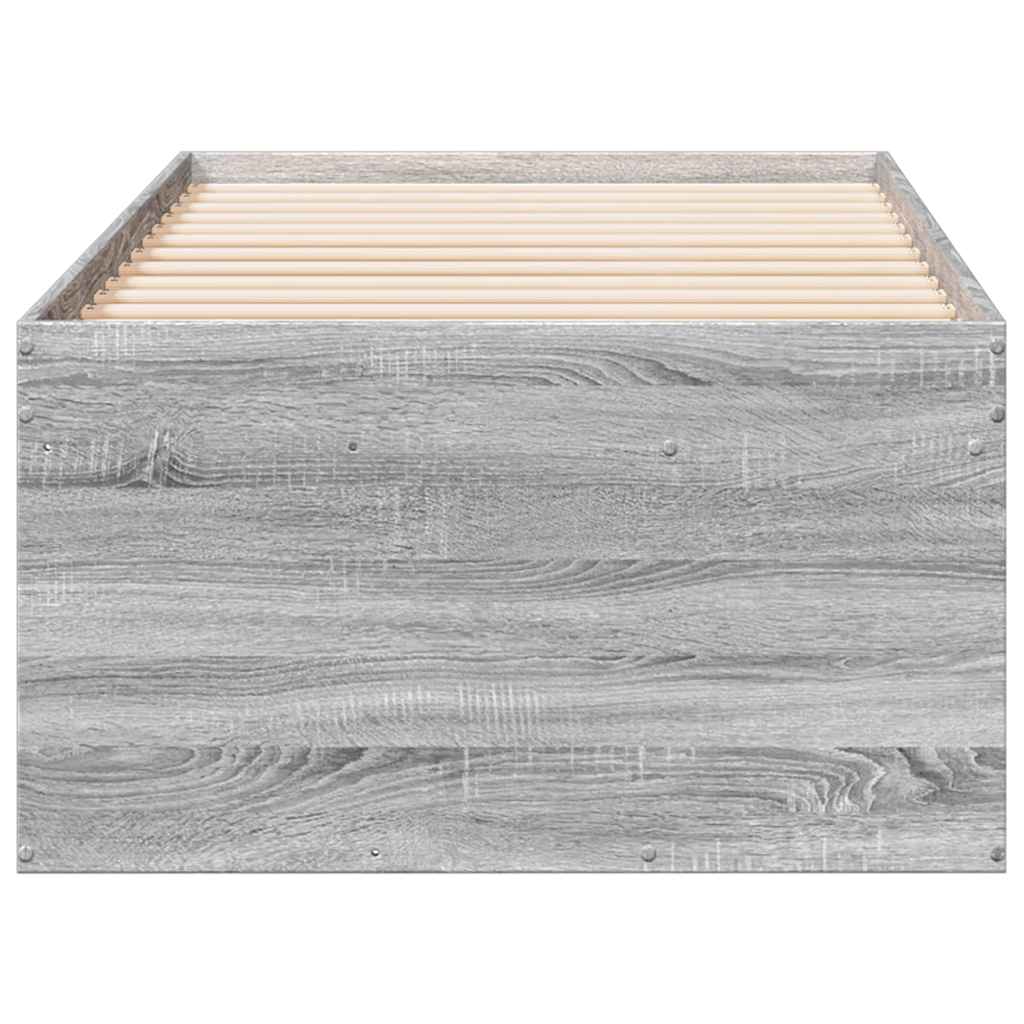 vidaXL Daybed with Drawers without Mattress Grey Sonoma 100x200 cm 5