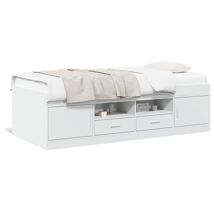 vidaXL Daybed with Drawers without Mattress White 90x200 cm 2