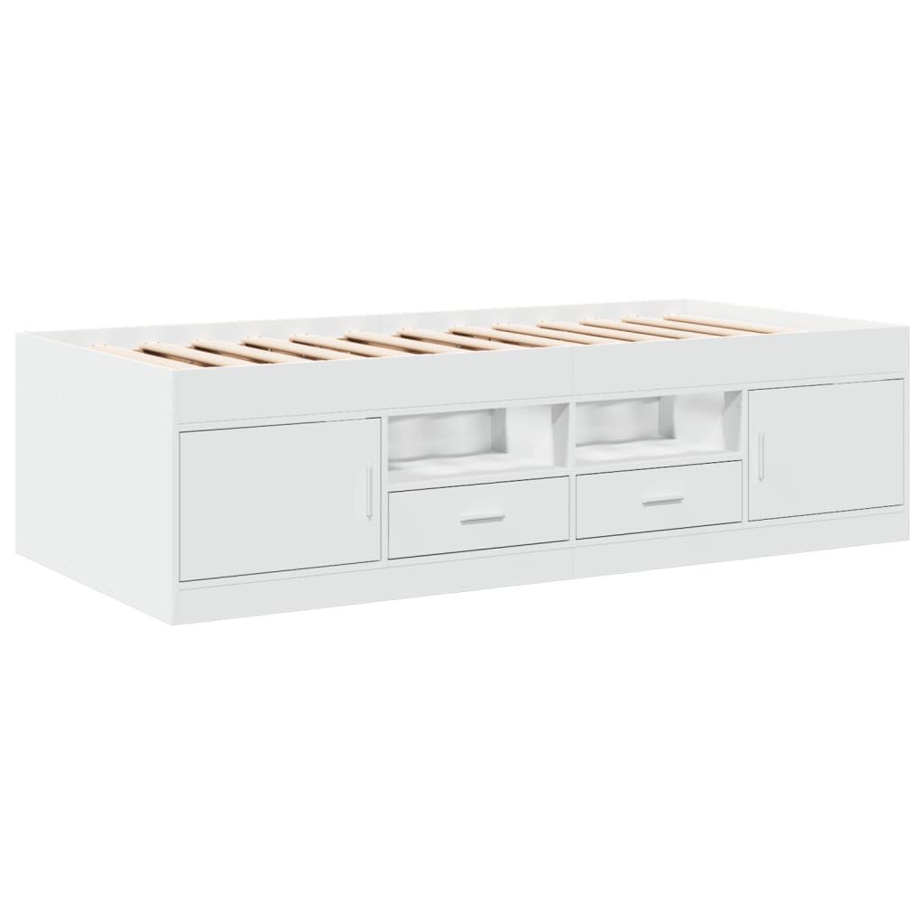 vidaXL Daybed with Drawers without Mattress White 90x190 cm Single 3