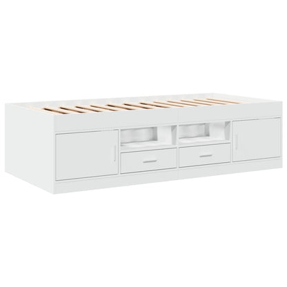 vidaXL Daybed with Drawers without Mattress White 90x190 cm Single 3