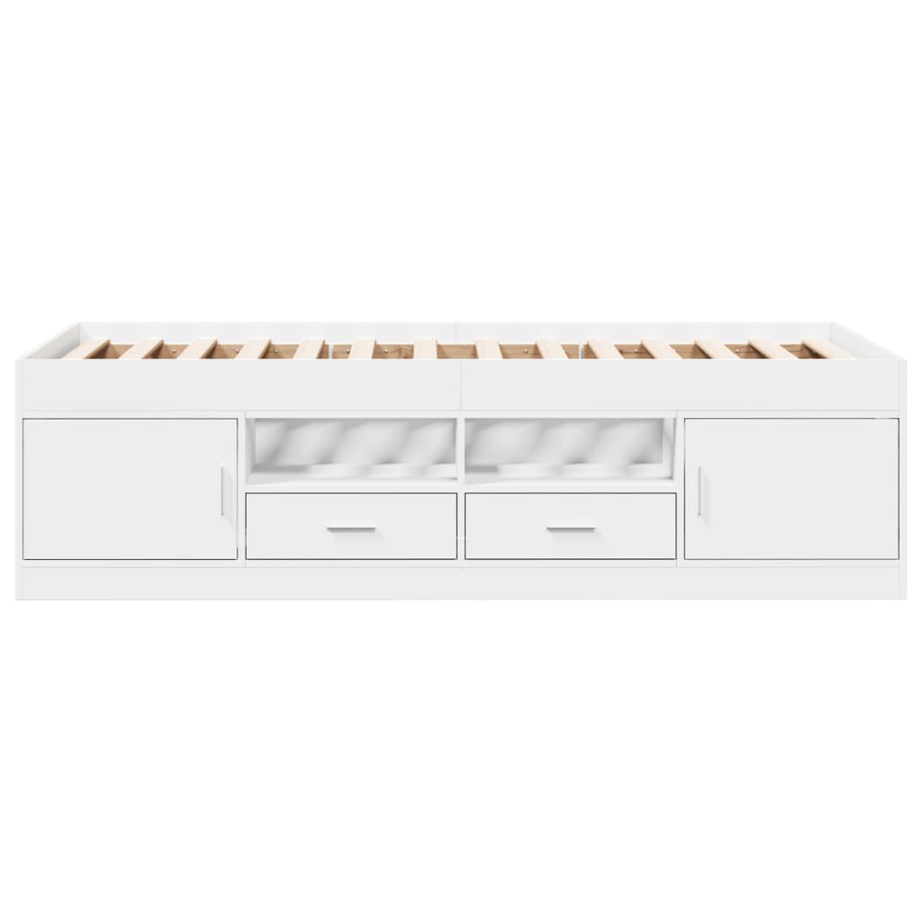 vidaXL Daybed with Drawers without Mattress White 90x190 cm Single 4