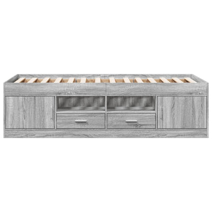 vidaXL Daybed with Drawers without Mattress Grey Sonoma 90x190 cm Single 4