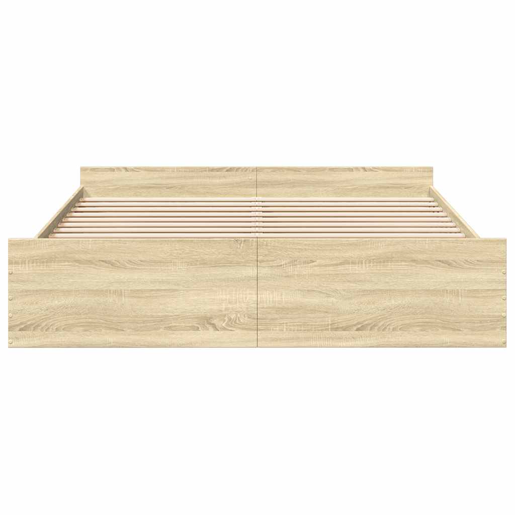 vidaXL Bed Frame with Drawers without Mattress Sonoma Oak 200x200 cm 4