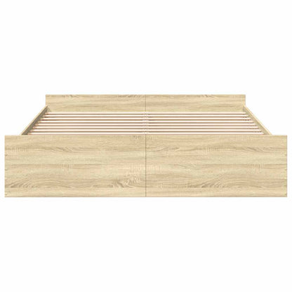 vidaXL Bed Frame with Drawers without Mattress Sonoma Oak 200x200 cm 4