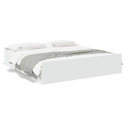 vidaXL Bed Frame with Drawers without Mattress White 180x200 cm Super King 2