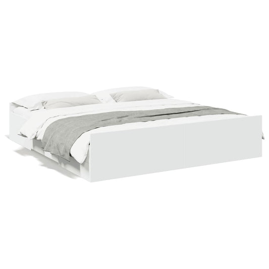 vidaXL Bed Frame with Drawers without Mattress White 180x200 cm Super King 2