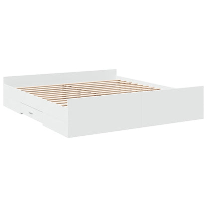 vidaXL Bed Frame with Drawers without Mattress White 180x200 cm Super King 3