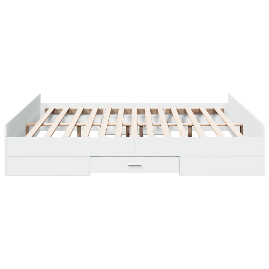 vidaXL Bed Frame with Drawers without Mattress White 180x200 cm Super King 5