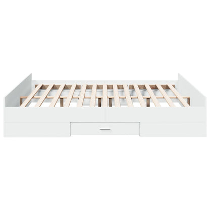 vidaXL Bed Frame with Drawers without Mattress White 180x200 cm Super King 5