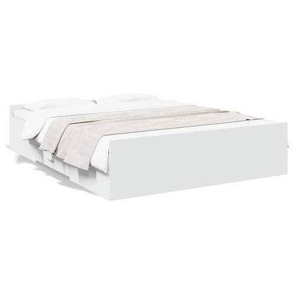 vidaXL Bed Frame with Drawers without Mattress White 160x200 cm 2