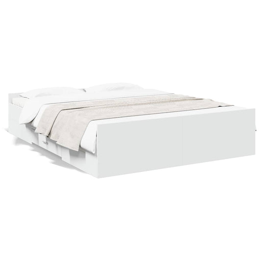 vidaXL Bed Frame with Drawers without Mattress White 160x200 cm 2