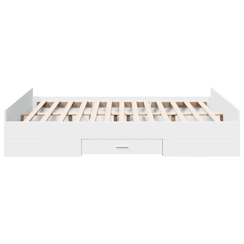 vidaXL Bed Frame with Drawers without Mattress White 160x200 cm 5