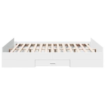 vidaXL Bed Frame with Drawers without Mattress White 160x200 cm 5
