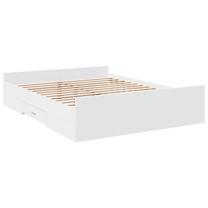 vidaXL Bed Frame with Drawers without Mattress White 160x200 cm 6