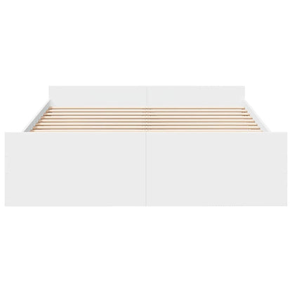 vidaXL Bed Frame with Drawers without Mattress White 150x200 cm 4