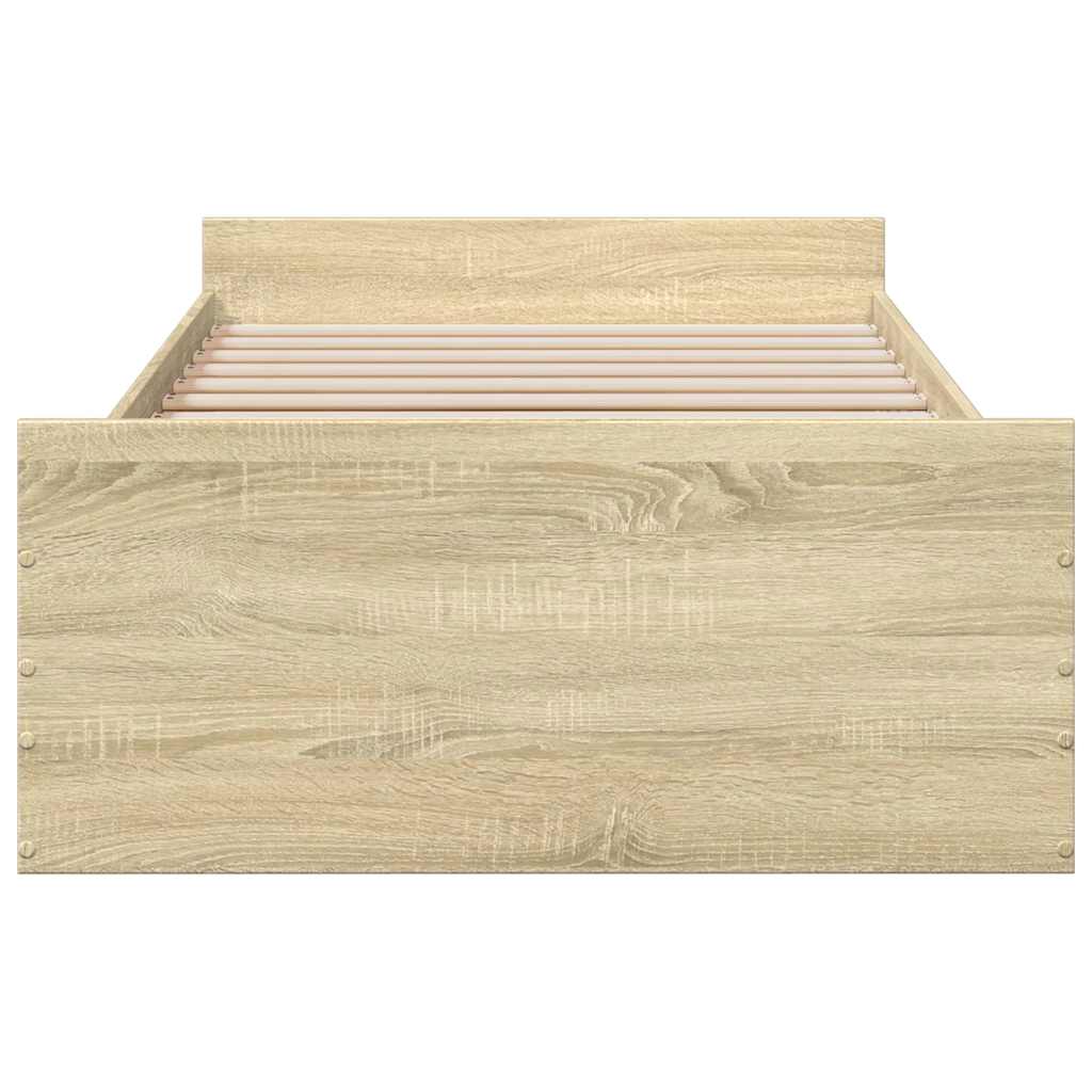 Bed Frame with Drawers without Mattress Length 190 cm Sonoma oak 75 cm