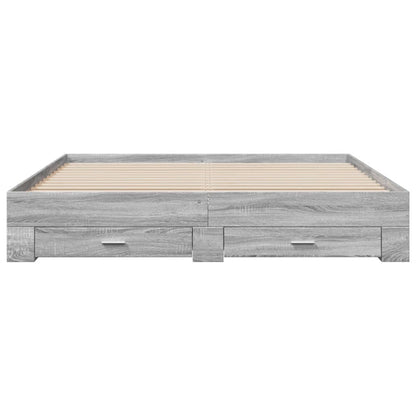 vidaXL Bed Frame with Drawers without Mattress Grey Sonoma 200x200 cm 4